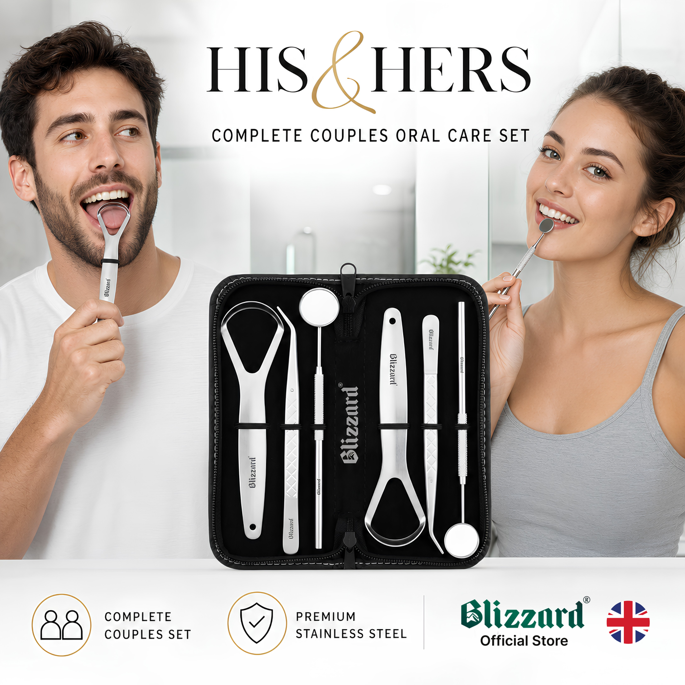 His and hers complete couples oral care set