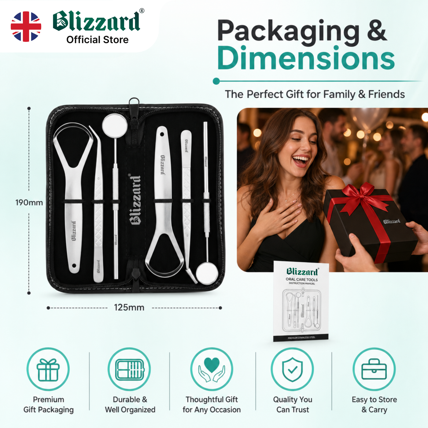 Packaging and dimensions