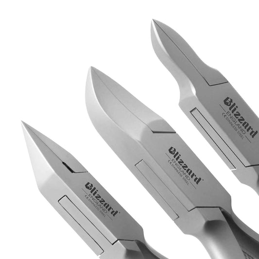 Mouseover Image, Blizzard® 3-Pcs Podiatry Nail Clippers Set – professional stainless steel nail clippers for thick nails, ingrown toenails, and precise toenail care