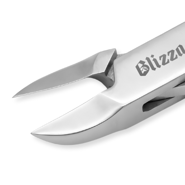 Close-up of a pair of silver pliers with 'Blizzard' branding on a white background