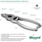 Blizzard® Professional Heavy Duty Toenail Clippers for Thick Nails - 15cm, Barrel Spring