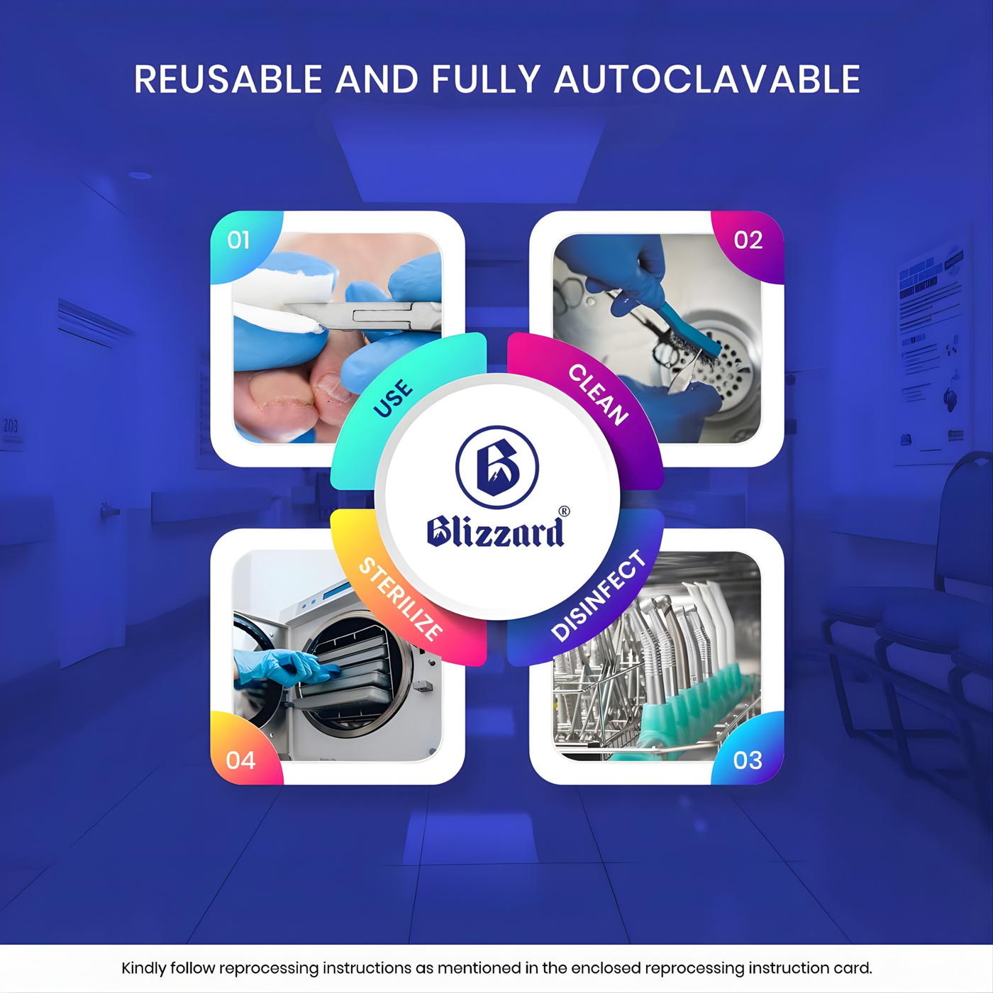 Blizzard® 3-Pcs Podiatry Nail Clippers Set | Concave, Arrow & Flame Heads