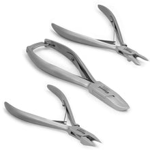 Load image into Gallery viewer, Blizzard® 3-Pcs Podiatry Nail Clippers Set | Concave - Arrow Flame Heads Instrument Packs
