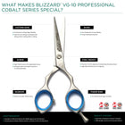 Load image into Gallery viewer, Blizzard® Hairdressing Scissors Vg-10 Cobalt 14Cm | Matt Finish Hair
