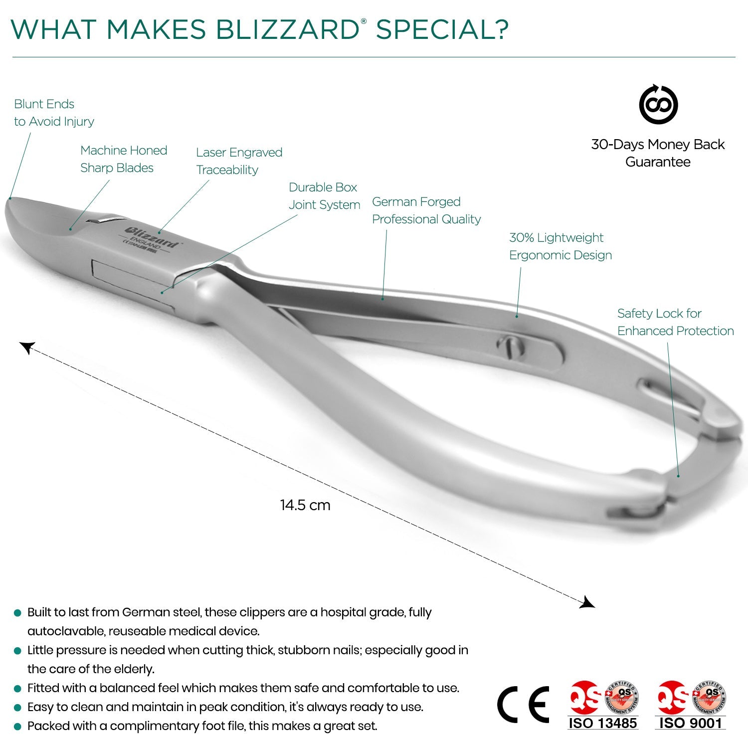 Blizzard® Diabetic Nail Clipper for Thick Nails 14.5cm