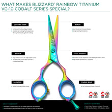 Load image into Gallery viewer, Blizzard® Hairdressing Scissors Vg-10 Cobalt 14Cm | Rainbow Finish Hair
