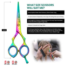 Load image into Gallery viewer, Blizzard® Hairdressing Scissors Vg-10 Cobalt 14Cm | Rainbow Finish Hair
