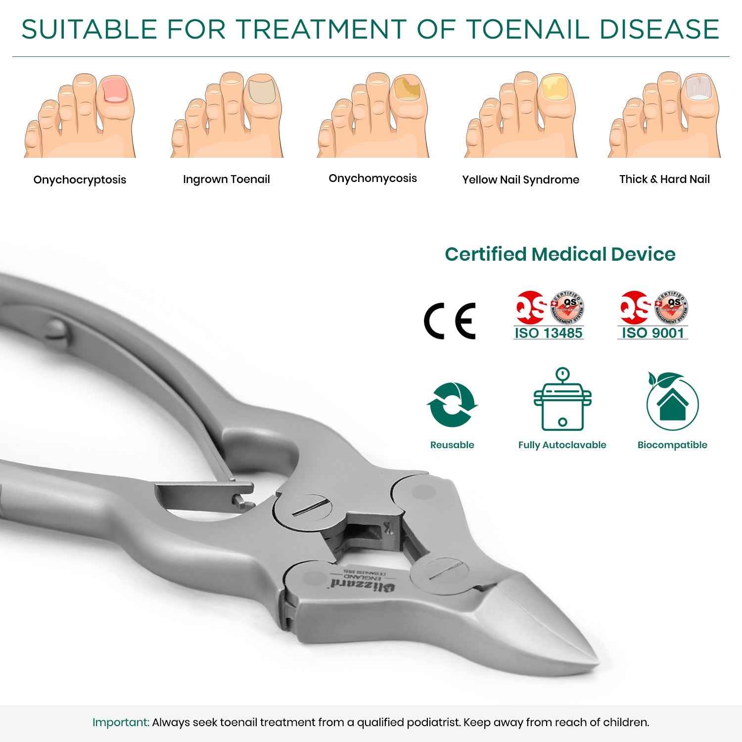 Blizzard Cantilever Nail Clipper: 15cm, Concave Head - Double Spring